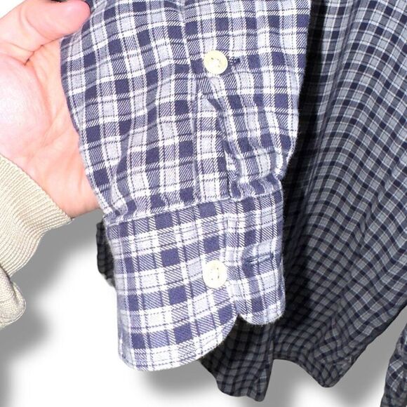 Navy Polo Ralph Lauren Mcteel Flannel Button Down Shirt Size L - Picture 4 of 7